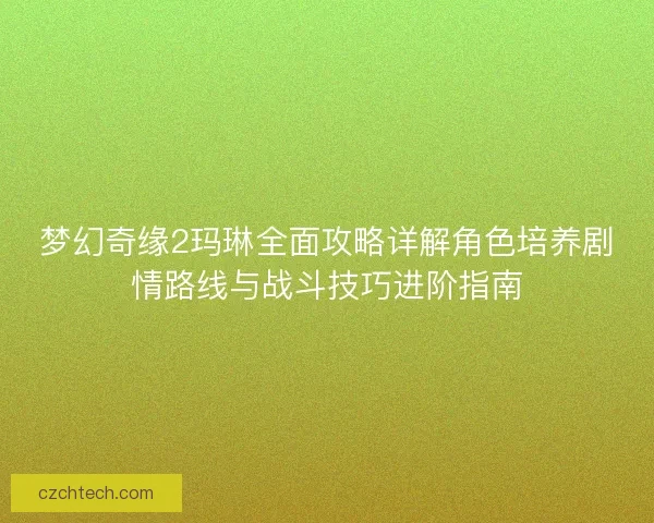 梦幻奇缘2玛琳全面攻略详解角色培养剧情路线与战斗技巧进阶指南
